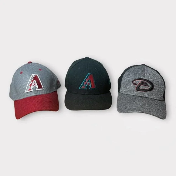 Arizona Diamondbacks Baseball Caps Lot of (3) New Era 59/50 39/30 - Picture 1 of 7